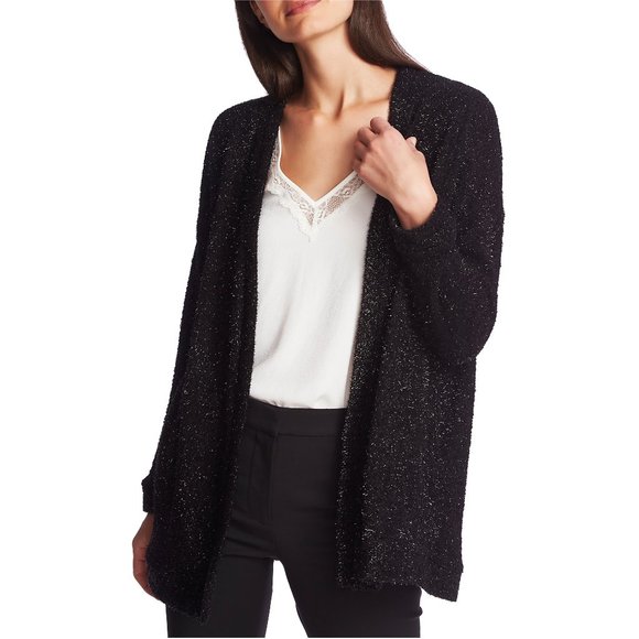 1. State Sweaters State Black Metallic Eyelash Cardigan Sweater M Poshmark